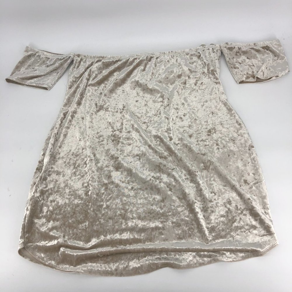 Forever 21 Plus Champagne Velvet Bodycon Mini Dress